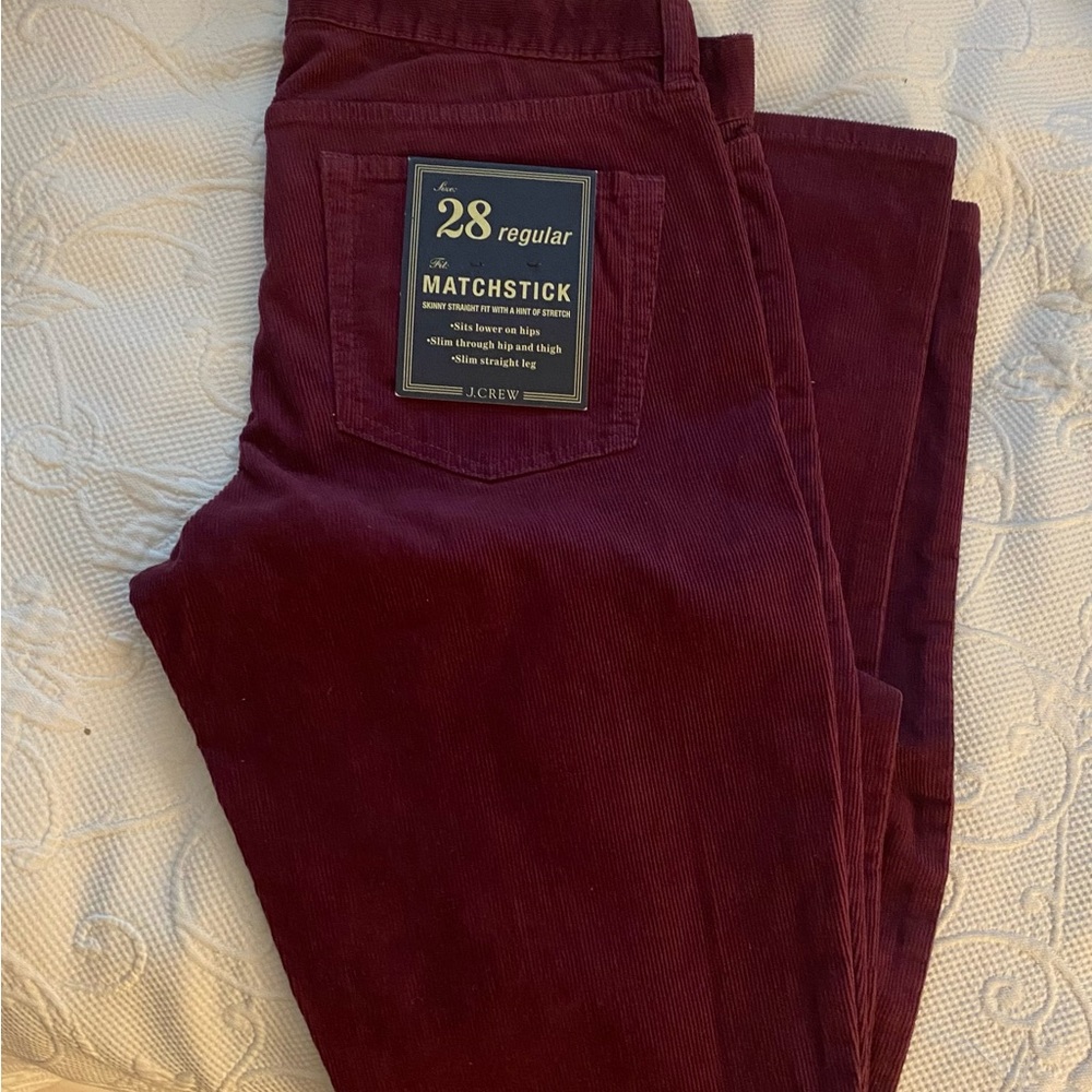 JCrew matchstick corduroy pants, size 28r women’s